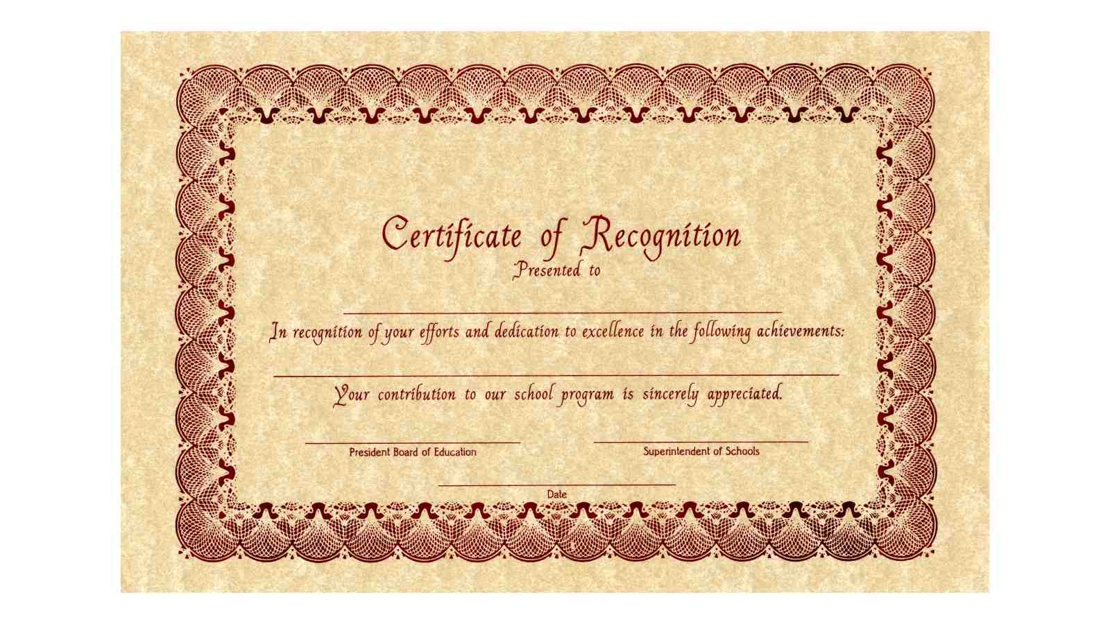 certificate sample illustration